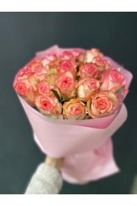 Букет из 21 розы "Ванильное небо"